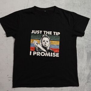Halloween II Michael Myers T Shirt Mens Large Just‎ The Tip I Promise Funny Joke